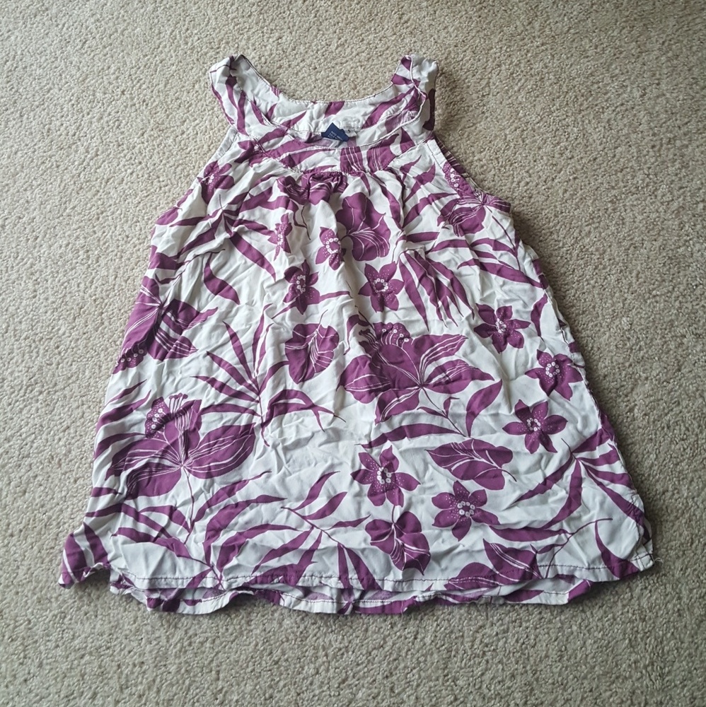 Pink and white floral print tank top